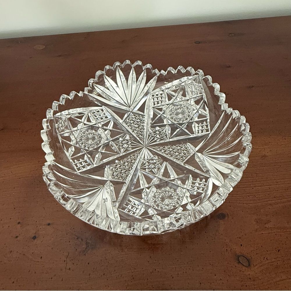 American Brilliant Vintage Glass Dish Decorative Elegant Timeless Home Accent.